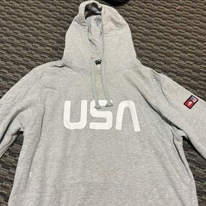 The North Face Gray USA hoodie size large